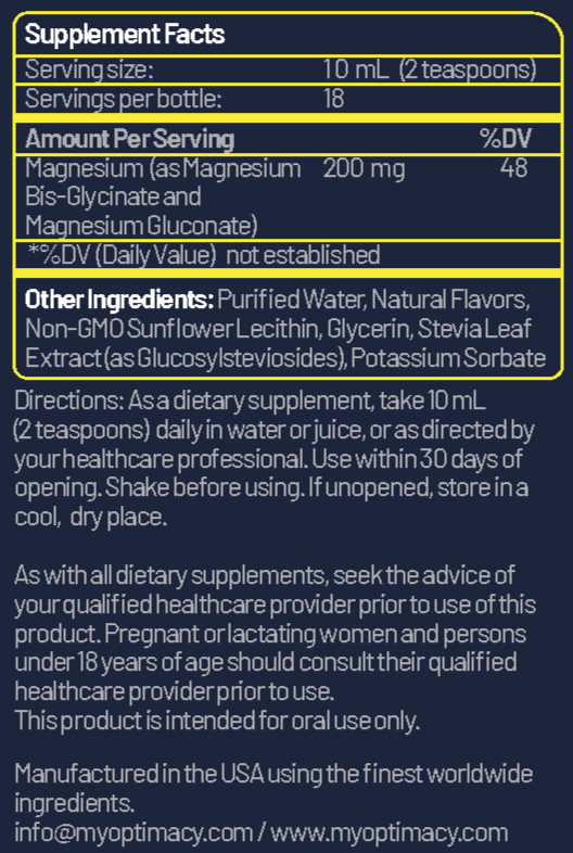 Liposomal Magnesium Liquid | Magnesium Supplement Liquid | OPTIMACY