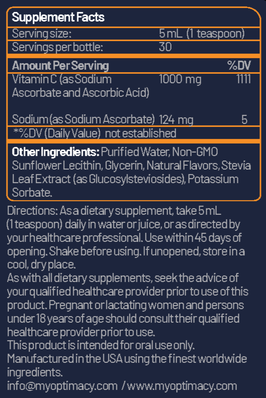 Liposomal Vitamin C | Vitamin C Liquid | OPTIMACY