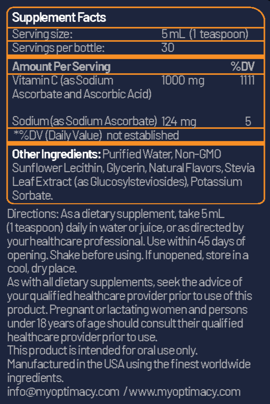 Liposomal Vitamin C | Vitamin C Liquid | OPTIMACY